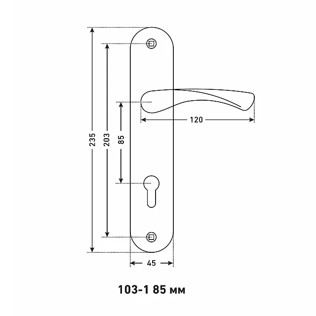 Комплект ручек Аллюр 103-1 85 мм CP хром