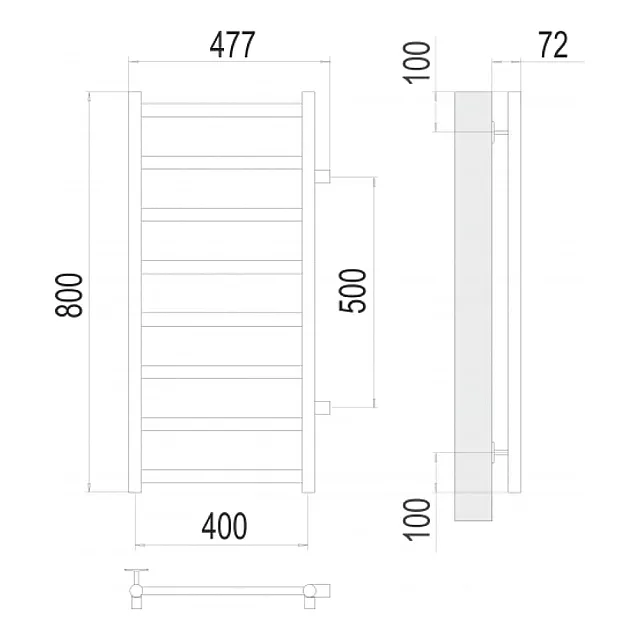 Полотенцесушитель Terminus Аврора П8 400*800 мм бп500