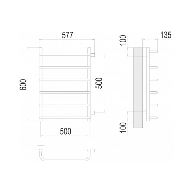 Полотенцесушитель Terminus Стандарт П6 500*600 мм бп500