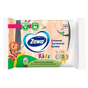 Бумага туалетная Zewa Kids влажная 40 шт