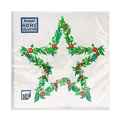 Салфетки декоративные Bouquet Home Collection Рождественская звезда Серебро 33*33 см 3 слоя 20шт