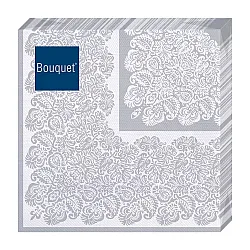 Салфетки декоративные Bouquet Серебряная скатерть 25146 33*33 см 3 слоя 20 шт