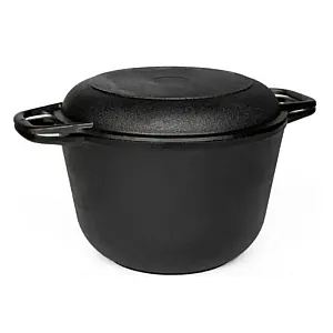 Кастрюля Гардарика 1306-4 чугунная с крышкой-сковородой чугунной 24 см 6 л