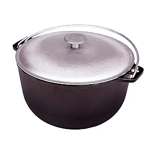 Казан Гардарика Туризм 1508-6 чугунный походный с алюминиевой крышкой 280 мм 8 л