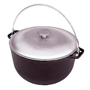 Казан Гардарика Туризм 1510-6 чугунный походный с алюминиевой крышкой 300 мм 10 л