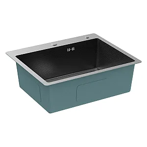 Мойка кухонная Diadonna S6050B-2 чёрная 600*500*200 мм