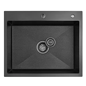Мойка кухонная Diadonna S6050B-2 чёрная 600*500*200 мм