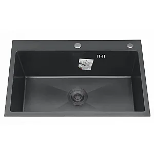 Мойка кухонная Diadonna S7050-1 чёрная 700*500*200 мм