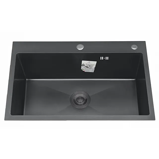 Мойка кухонная Diadonna S7050-1 чёрная 700*500*200 мм