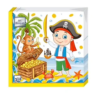 Салфетки декоративные Art Bouguet Пиратская вечеринка 37456 33*33 см 3 слоя 20 шт