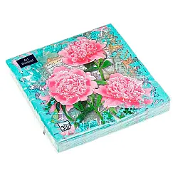 Салфетки декоративные Art Bouguet Пионы 37538 33*33 см 3 слоя 20 шт