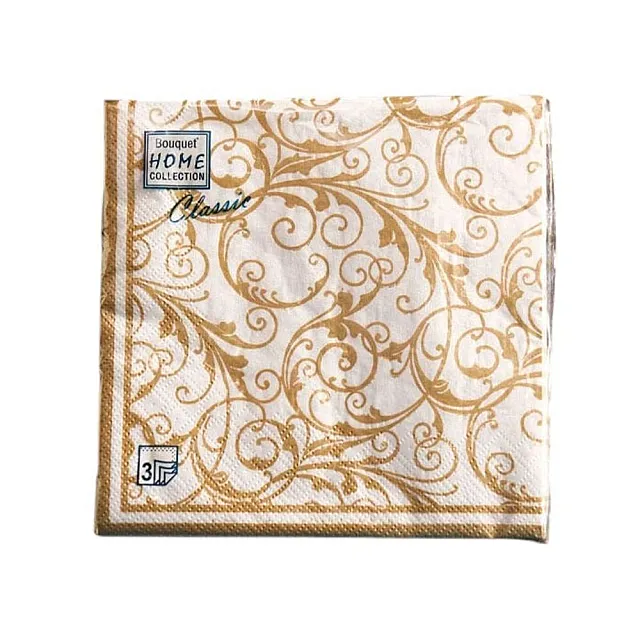 Салфетки декоративные Bouquet Home Collection Classic Очарование на белом 37649 33*33 см 3 слоя 20 шт