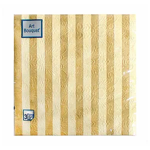 Салфетки декоративные Art Bouguet Барокко Полосы Золотые 37869 33*33 см 3 слоя 16 шт