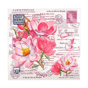 Салфетки декоративные Bouquet Home Collection Открытка с магнолиями 37925 33*33 см 3 слоя 20 шт