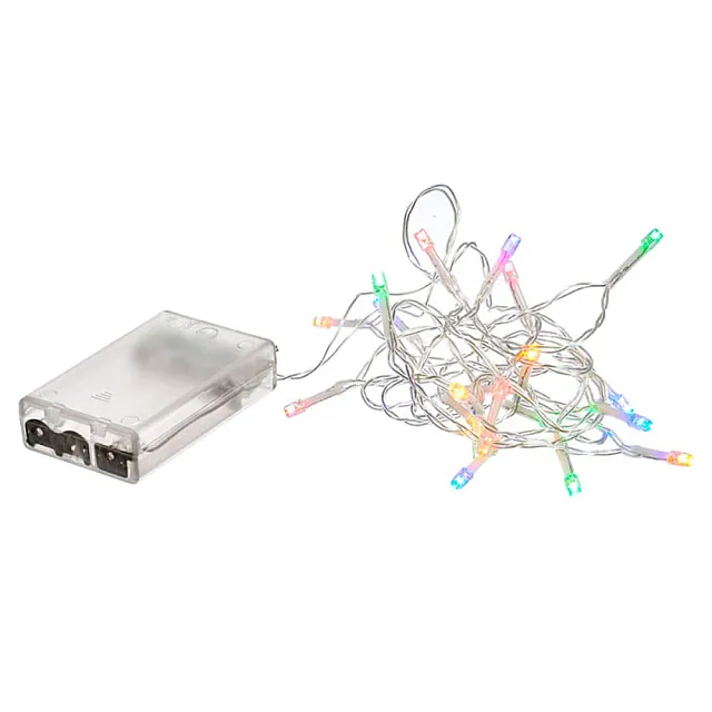 Электрогирлянда Vegas Нить 55104 20 LED ламп прозрачный провод 2 м разноцветные