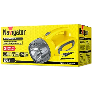 Фонарь Navigator 14 033 NPT-SP19-ACCU прожекторный 3Вт LED 180мл АКБ 1.3Ач