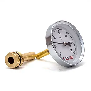 Термометр биметаллический Valfex 100 с погружной гильзой 63 мм 1/2