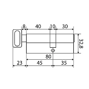 Цилиндровый механизм Стандарт МАХ 80 35*45В SN ключ-вертушка