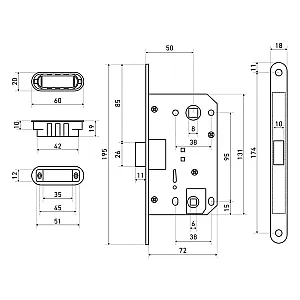 Защелка Аллюр АРТ 5300-MC-WC SN матовый никель магнитная