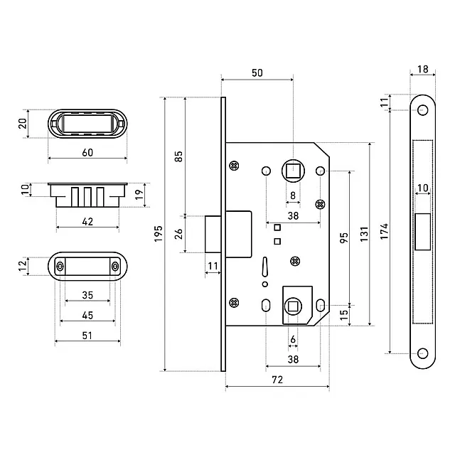 Защелка Аллюр АРТ 5300-MC-WC SN матовый никель магнитная