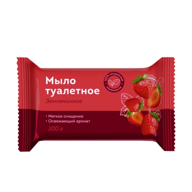Мыло туалетное OfficeClean Земляничное 100 г Мыло туалетное OfficeClean Земляничное 100 г