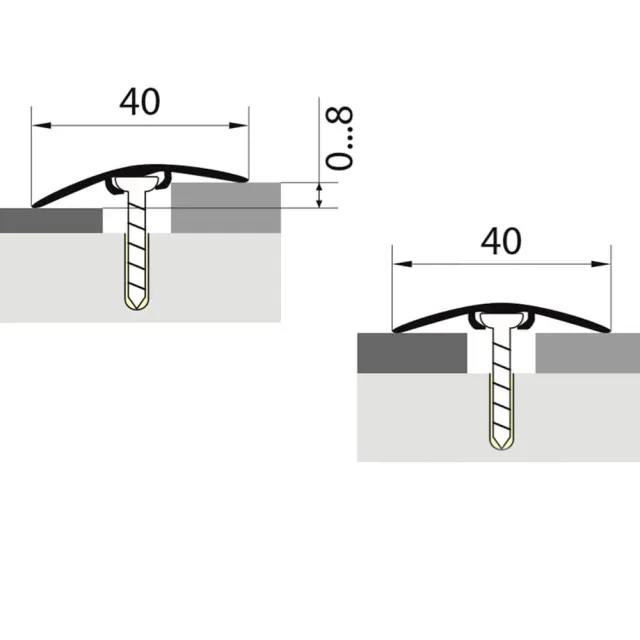 Порог Русский профиль 40 мм орех светлый разноуровневый с дюбелем 1.8 м