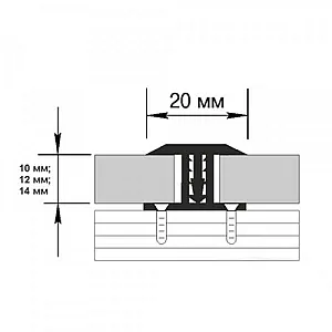 Порог Sanrelia Т20М Т-образный 105 дуб арктический с монтажной планкой 20 мм 1.8 м