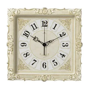 Часы настенные Рубин 3838-002 белые с золотом 38*38*5 см