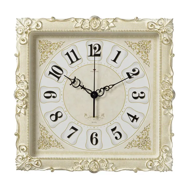 Часы настенные Рубин 3838-002 белые с золотом 38*38*5 см