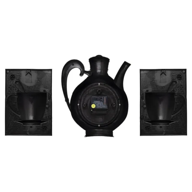 Часы настенные Рубин 2622+2-005 чайник черный с медью с чашками 26.5*53*6 см