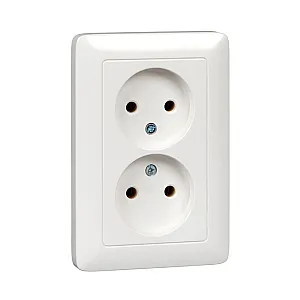 Розетка Schneider Electric Хит РС16-235-В двойная без заземления без шторок