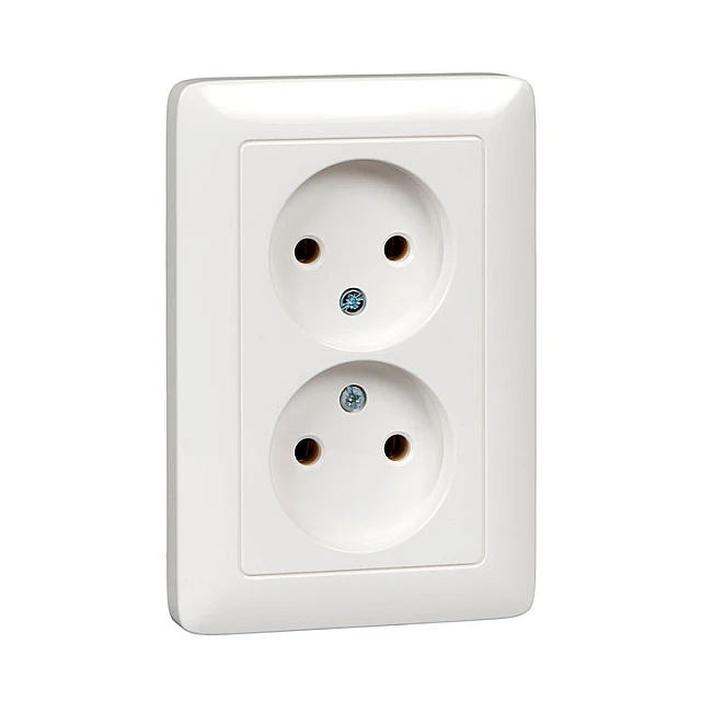 Розетка Schneider Electric Хит РС16-235-В двойная без заземления без шторок Розетка Schneider Electric Хит РС16-235-В двойная без заземления без шторок