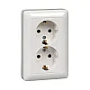 Розетка Schneider Electric Хит RS16-236-В двойная скрытой установки с заземлением без шторок белая