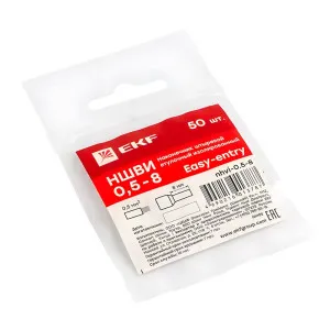 Наконечник штыревой втулочный изолированный EKF PROxima nhvi-0.5-8 НШвИ 0.5-8 50 шт