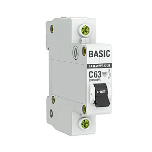 Автоматический выключатель EKF ВА47-29 Basic 12/120 1Р 63А
