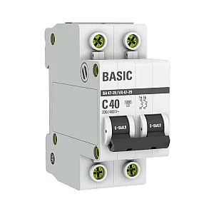 Автоматический выключатель EKF ВА47-29 Basic 2P 40А