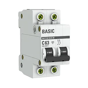 Автоматический выключатель EKF ВА47-29 Basic 2P 63А