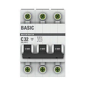 Автоматический выключатель EKF Basic mcb4729-3-32C ВА47-29 3P 32А 4.5кА х-ка С