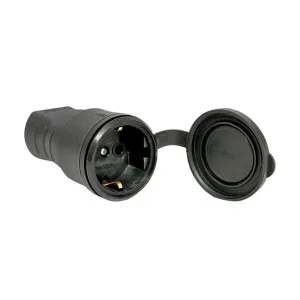 Розетка переносная EKF Basic RPS-012-16-230-44 230В 2P+PE 16A IP44 с защитной крышкой каучуковая