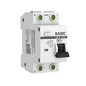 Автоматический выключатель дифференциального тока EKF Basic АД-12 DA12-63-30-bas 1P+N 63А 30мА тип АС х-ка C 4.5кА