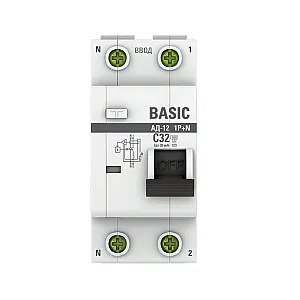 Автоматический выключатель дифференциального тока EKF Basic АД-12 DA12-32-30-bas 1P+N 32А 30мА тип АС х-ка C 4.5кА