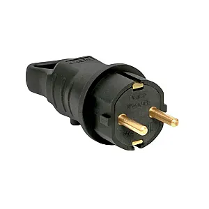 Вилка EKF Марс RPS-017-16-230-44 угловая 2P+PE 16A 230В IP44 каучук черная