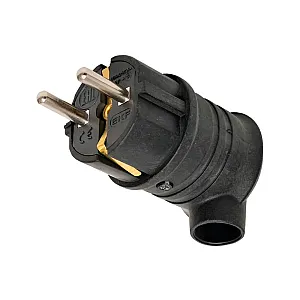 Вилка EKF PROxima RPS-017-16-230-44-r угловая 2P+PE 16A 230В IP44 каучук черная