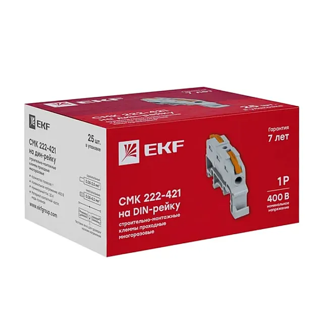 Клемма EKF СМК 222-421 проходная на 1 полюс