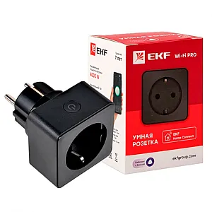 Умная розетка EKF Сonnect PRO RCS-2-WF Wi-Fi черная