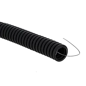 Труба гофрированная ПВХ EKF Plast tg-z-20-100-black 20 мм с протяжкой черная