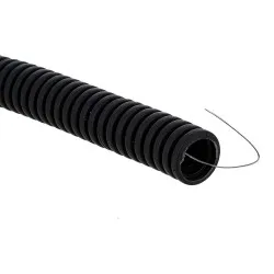 Труба гофрированная ПВХ EKF  tg-z-25-50-black 25 мм с протяжкой черная