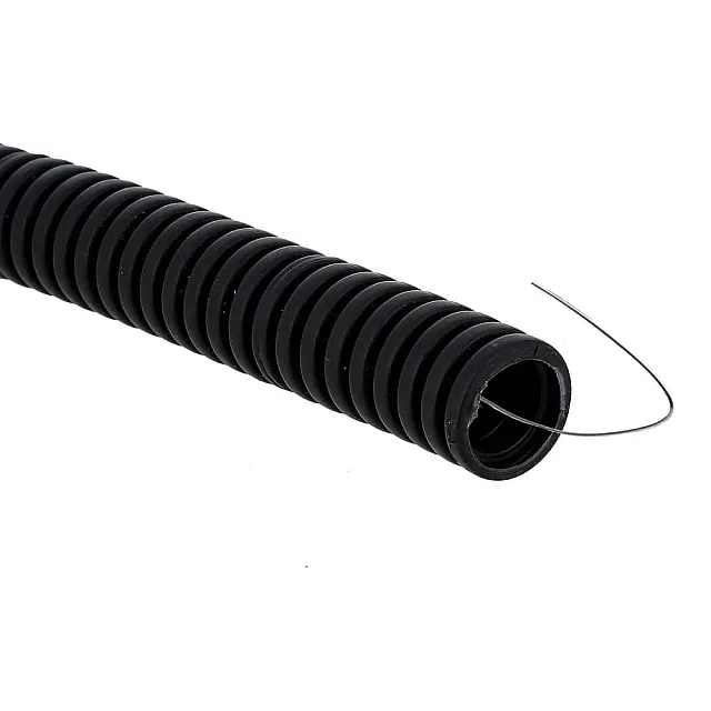 Труба гофрированная ПВХ EKF  tg-z-25-50-black 25 мм с протяжкой черная