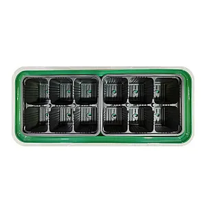 Мини-парник InGreen ING60001F пластмассовый 12 ячеек зеленый 400*174*130 мм