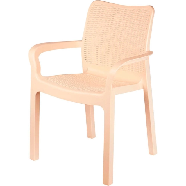 Стул InGreen Rattan пластиковый 506*580*833 мм сливочный Стул InGreen Rattan пластиковый 506*580*833 мм сливочный